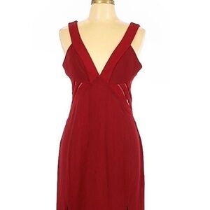 Three Floor Crimson V-Neck Sleeveless Maxi Dress